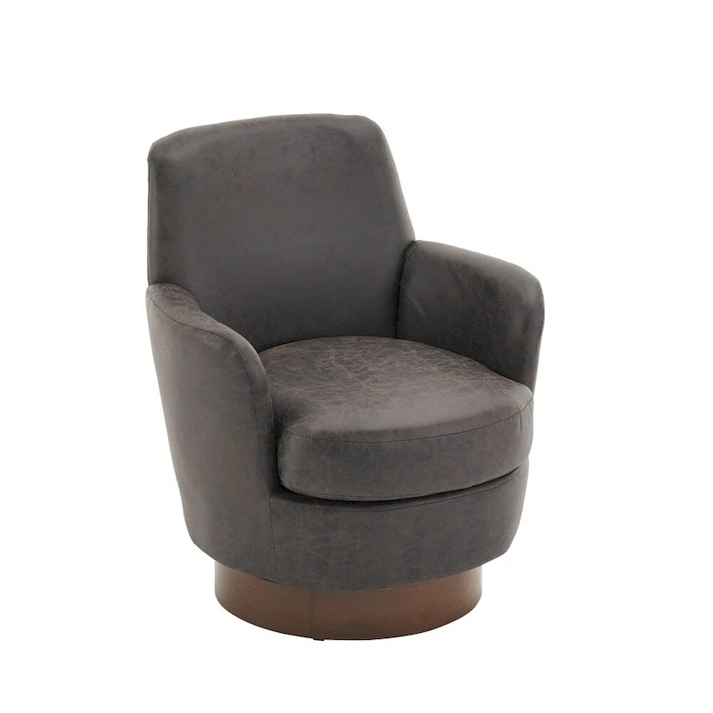 Swivel Round Accent Chairs Armchair with Stainless Steel Base