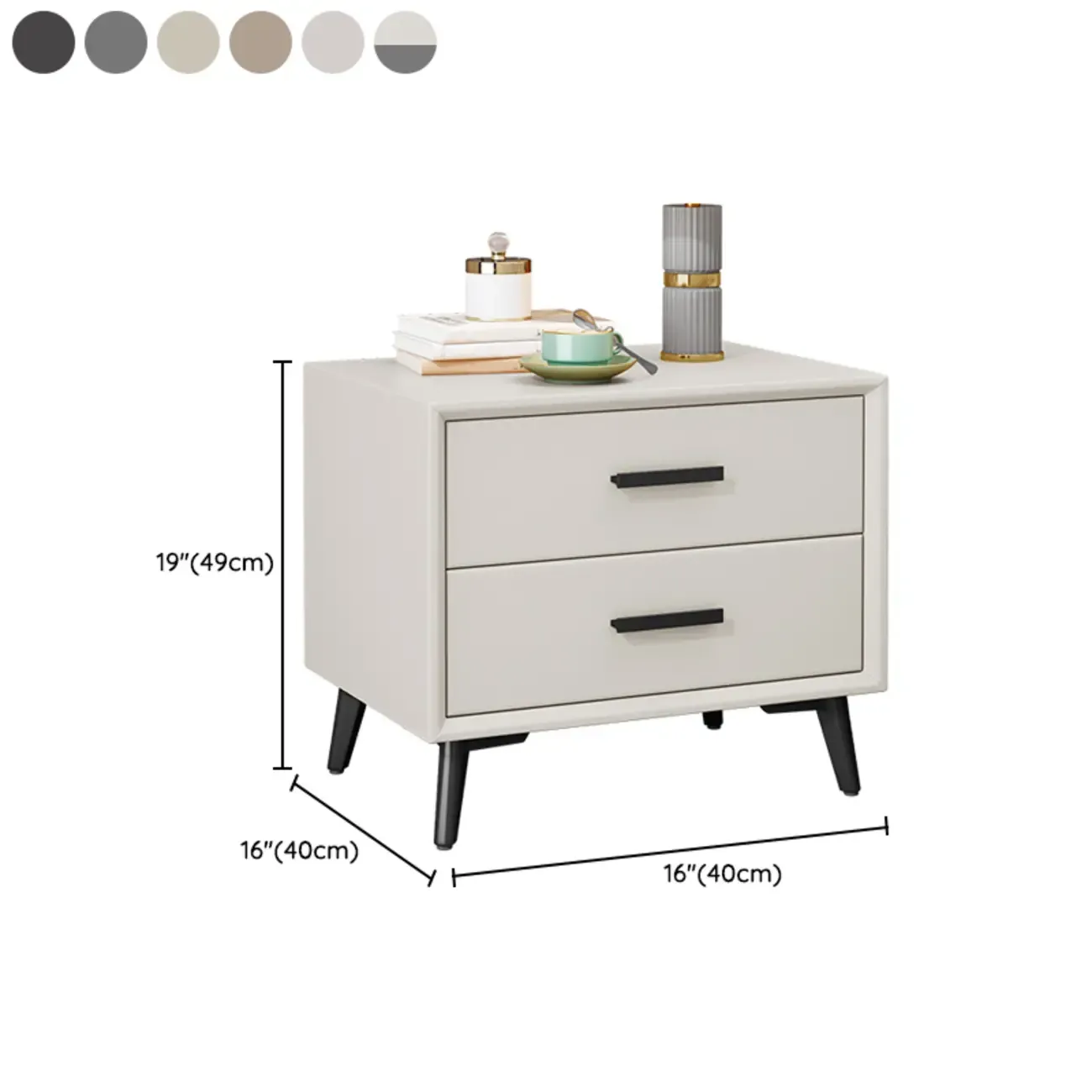 Modern Timber Off-White 2-Drawer Nightstand