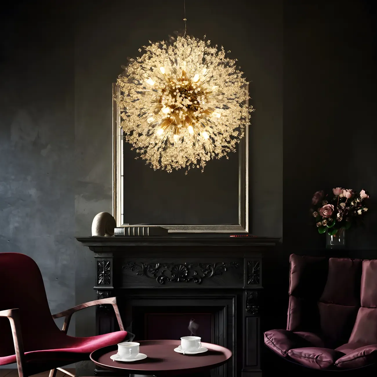 Adjustable Modern Gold Crystal Explosion Sputnik Chandelier