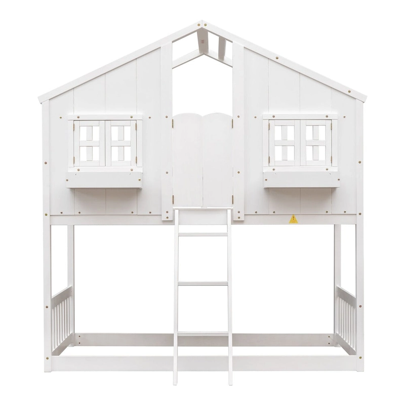 win over Twin House Bunk Bed with Roof