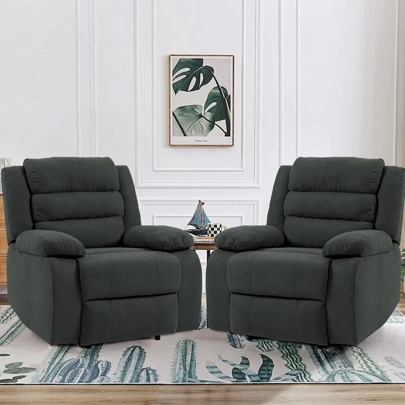 2Set Modern Lounger Adjustable Manual Recliner Chair