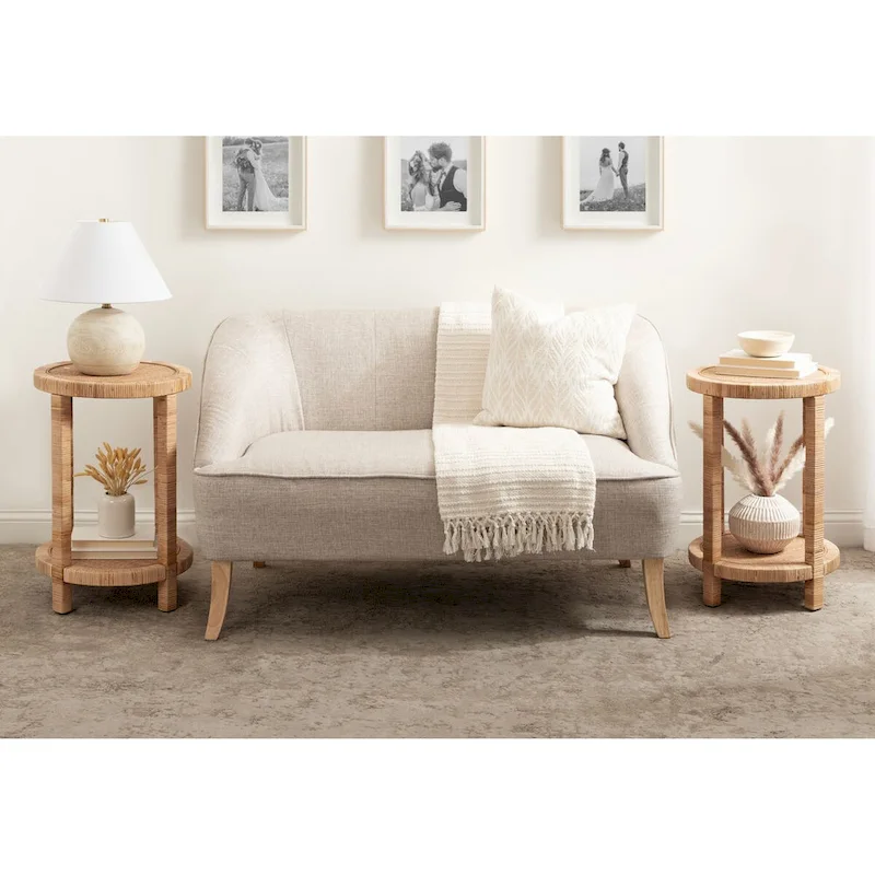 Kate and Laurel Rafina Rattan Side Table - 16x16x24