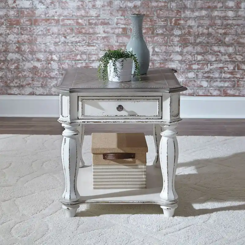 Magnolia Manor End Table for Living Room- 2 Finish Options - W24 x D28 x H24