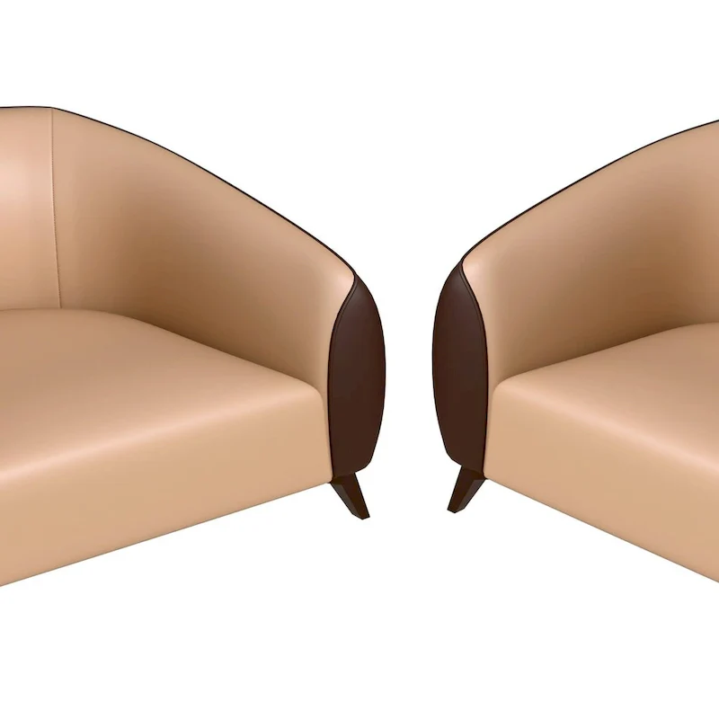 3-Piece Modern Sofa Set with Vegan Leather, Solid Wood Frame, Steel Legs, Foam Cushions for Living Room