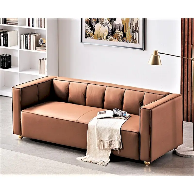 Modern Velvet Track Arm Living Room Sofa