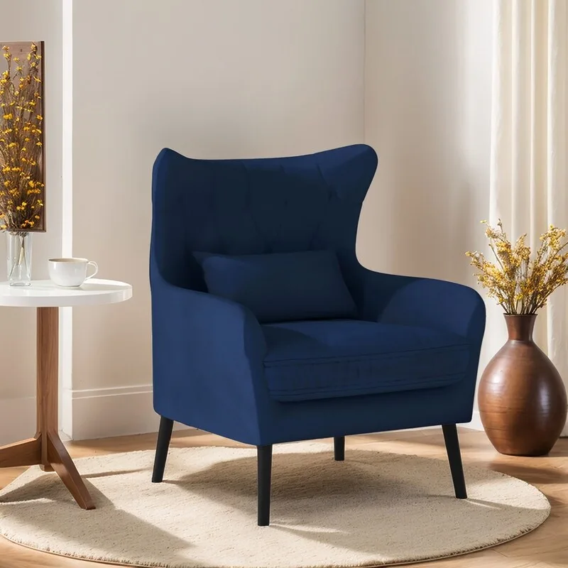 Velvet Accent Chair Upholstered Comfy Thick Cushion For Living Room