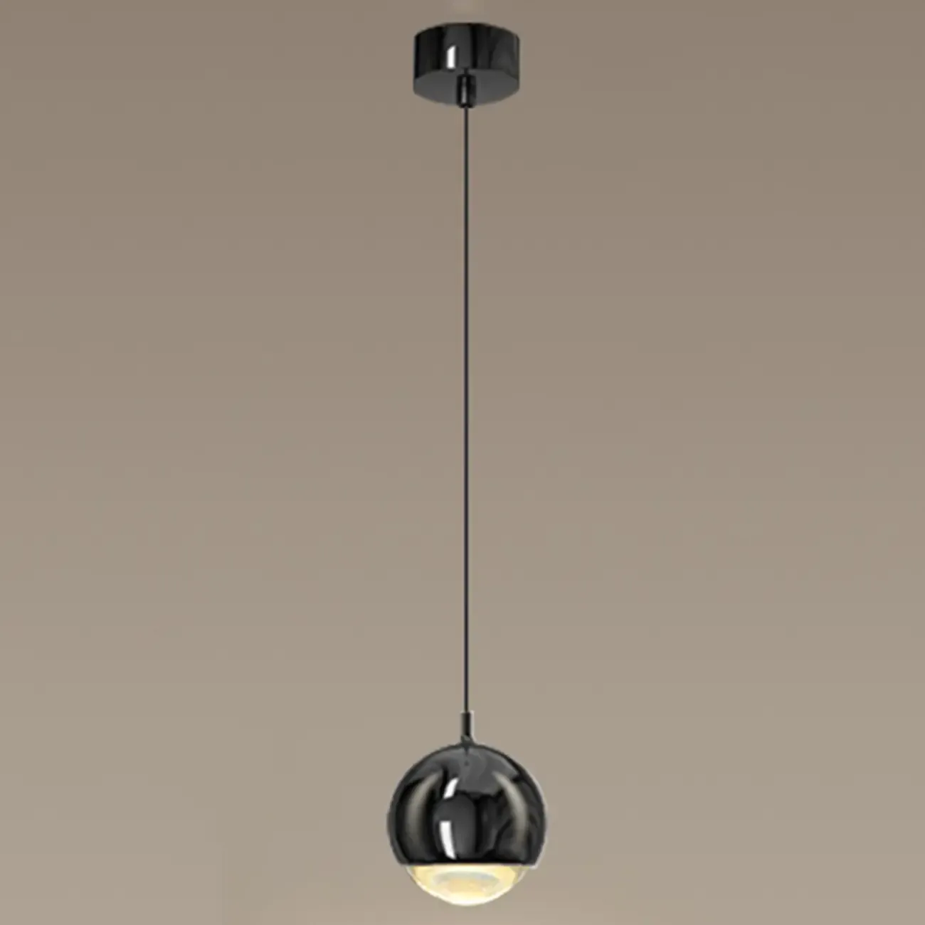 Modern Chrome Metal Globe Pendant Light Warm LED