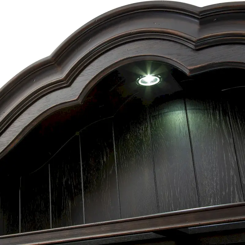 Copper Grove Chesapeake Wire Brushed Antique Black Credenza Hutch