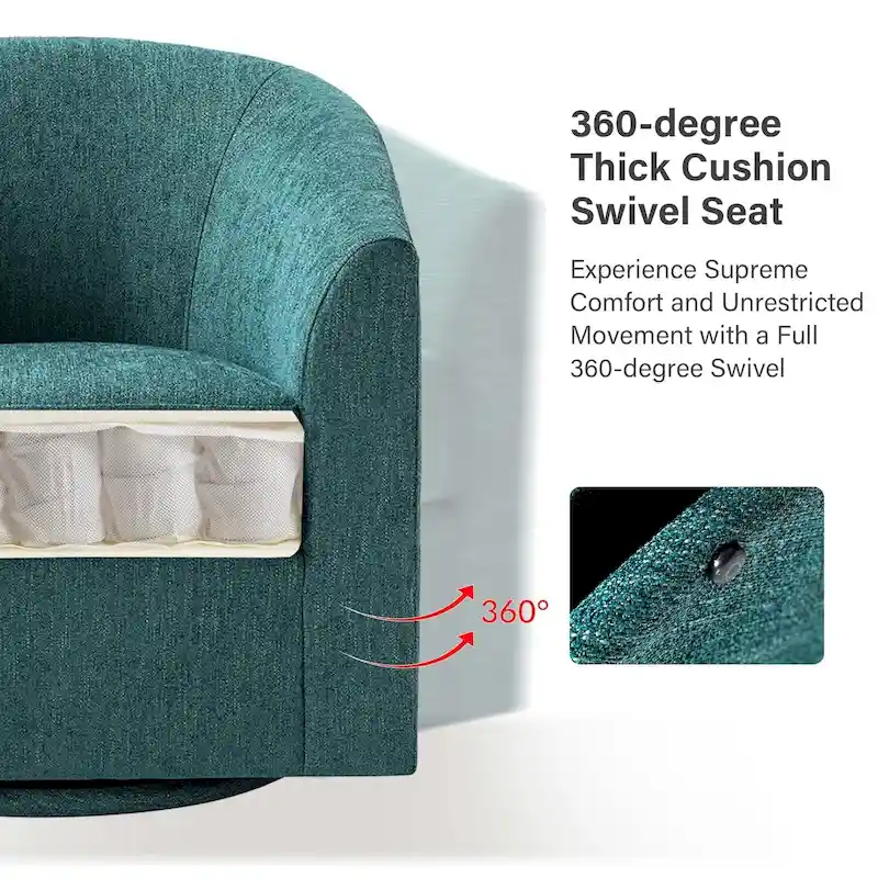 Cuenca Modern Upholstered Barrel Chair with Swivel Base