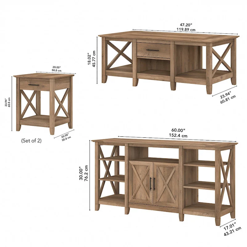 4-piece TV Stand and Table Set