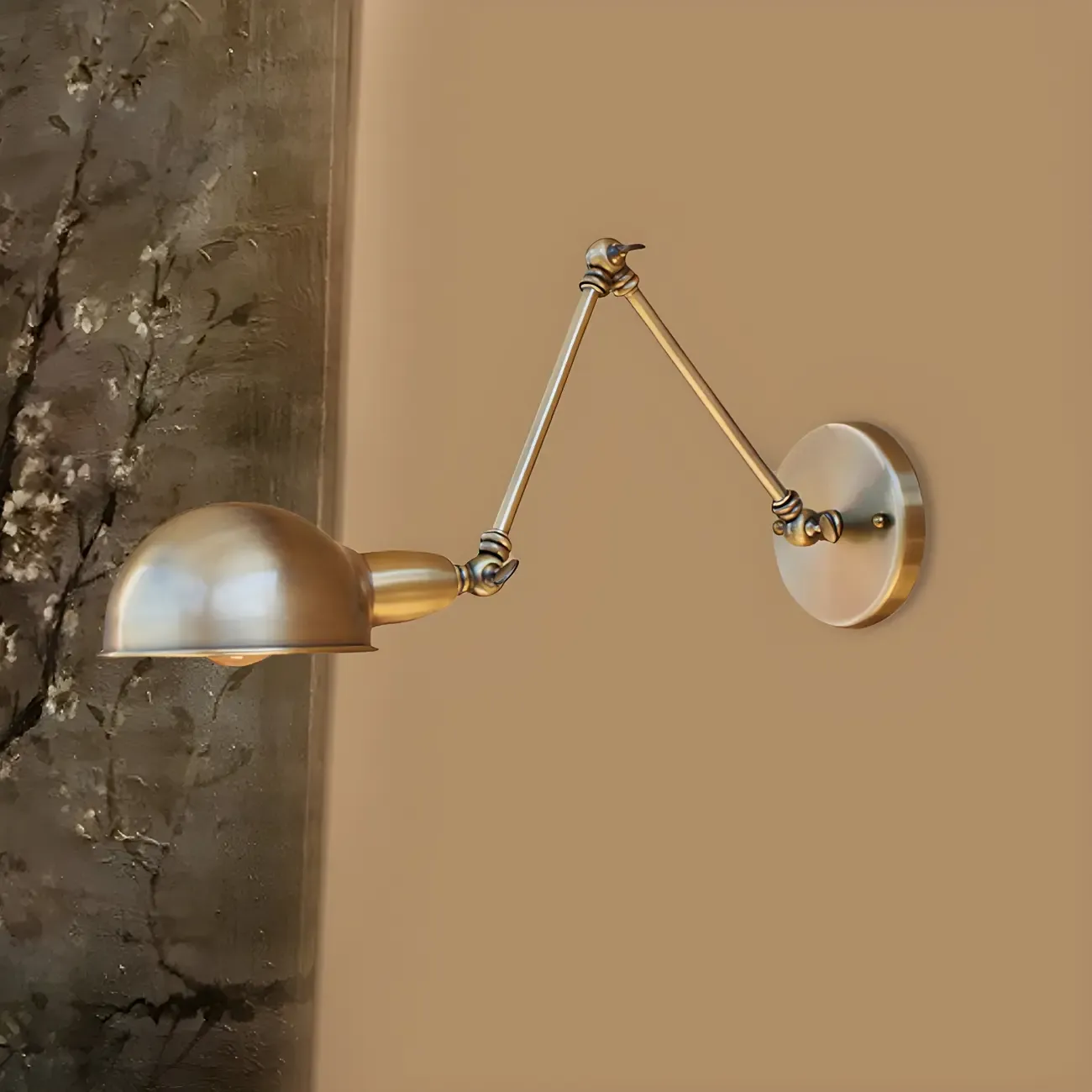 Retro Dome Metal Swing Arm Wall Light