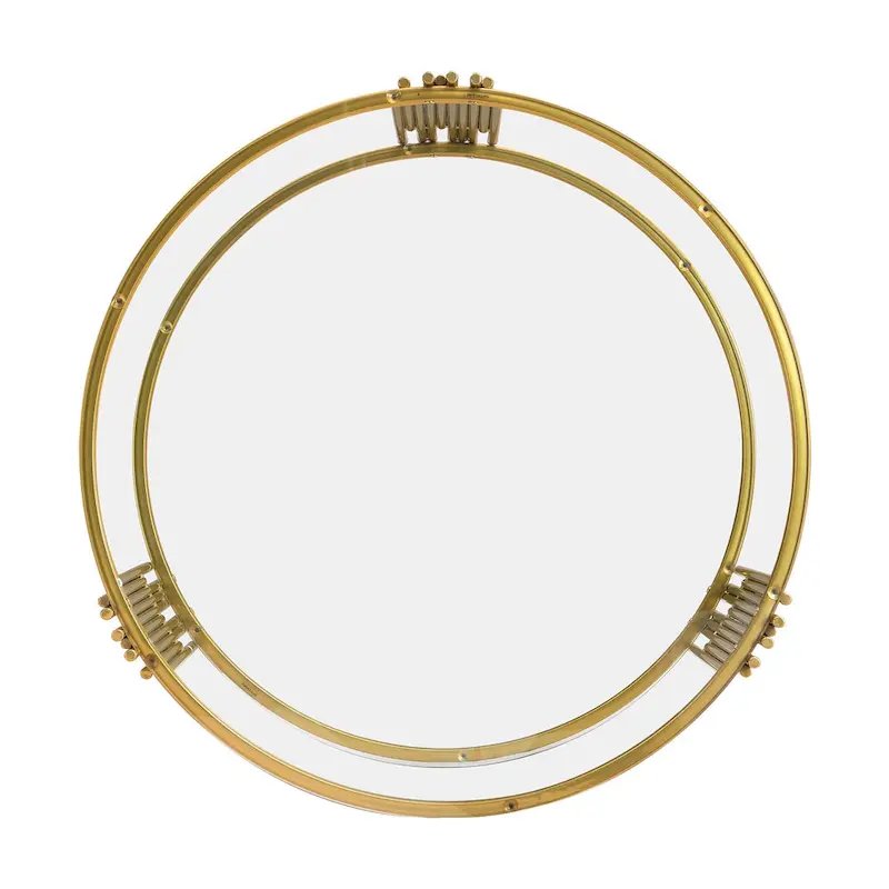 31.5 Tempered Glass Coffee Table with Asymmetrical Metal Design and Lower Shelf