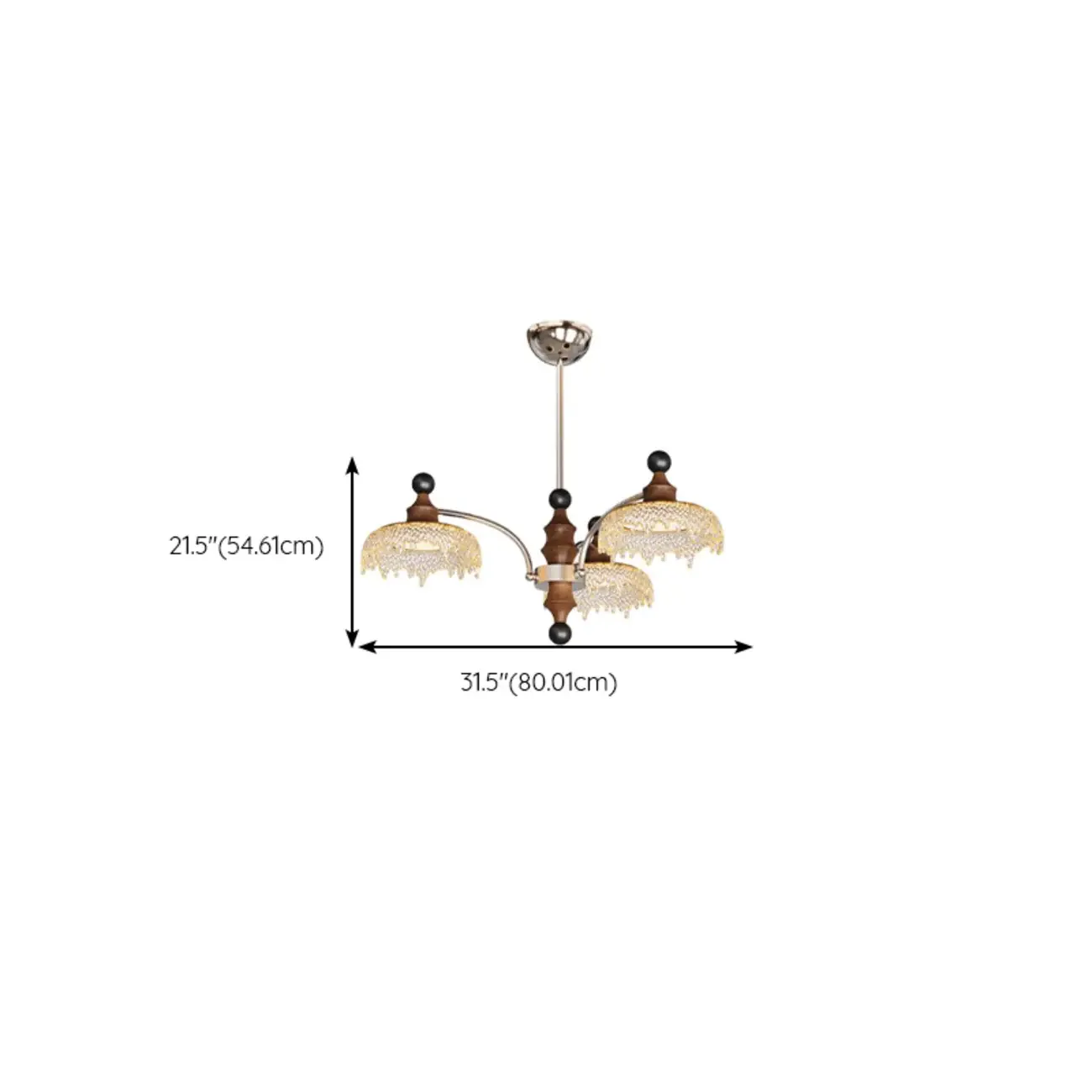 Black Crystal Wood Branch Modern Crystalline Chandelier