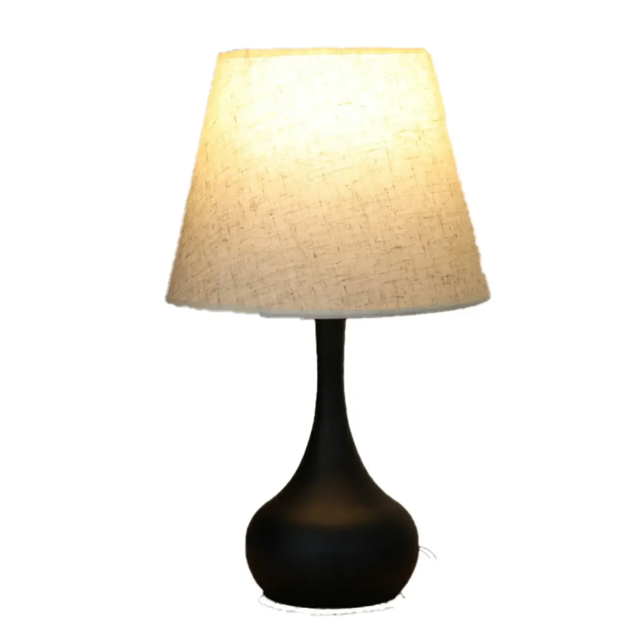 Bedside Elegant Black/White Metal Fabric Table Lamp