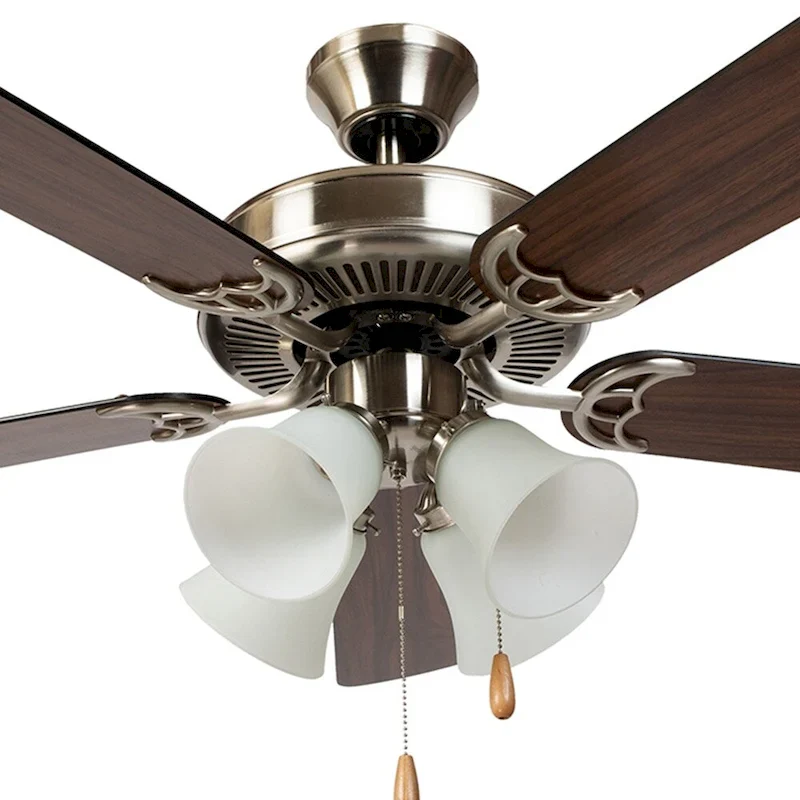 AA Warehousing Bright Brushed Nickel Finish 52-inch Ceiling Fan - Brushed Nickel Finish