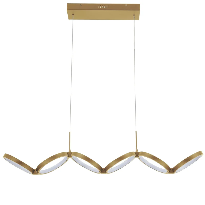 Dainolite Philo Modern and Contemporary 50W Horizontal Pendant, Aged Brass w/ White Silicone Diffuser
