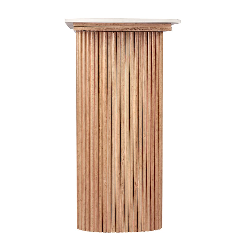 Marble Console Table Entryway Table with Fluted Base