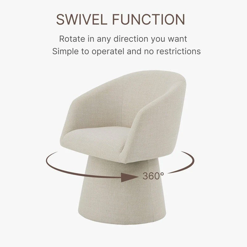 Evie Modern Upholstered Fabric Swivel Dining Chair