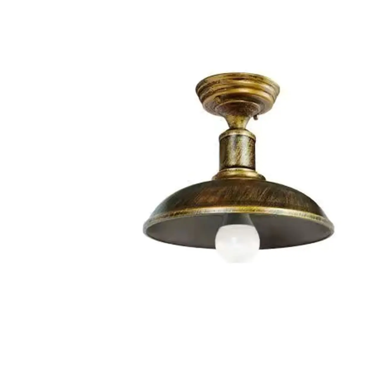 Industrial LED Semi Flush Ceiling Light with Black Iron Shade