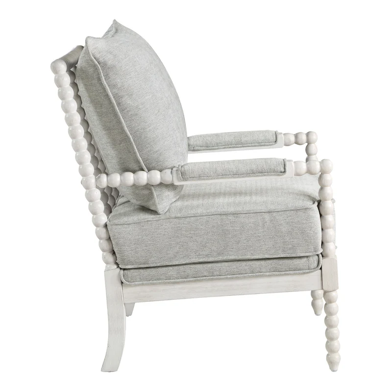Kaylee Spindle Chair in Fabric with White Frame