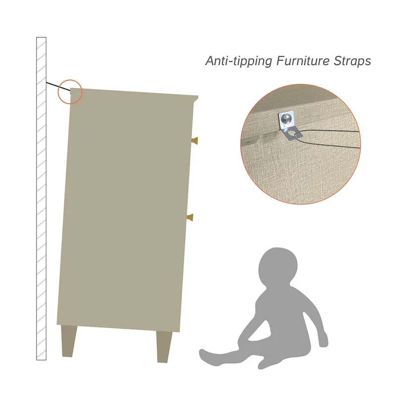 Bedroom Night Stand Bedside Table with Drawer and Cabinet, 32.4H