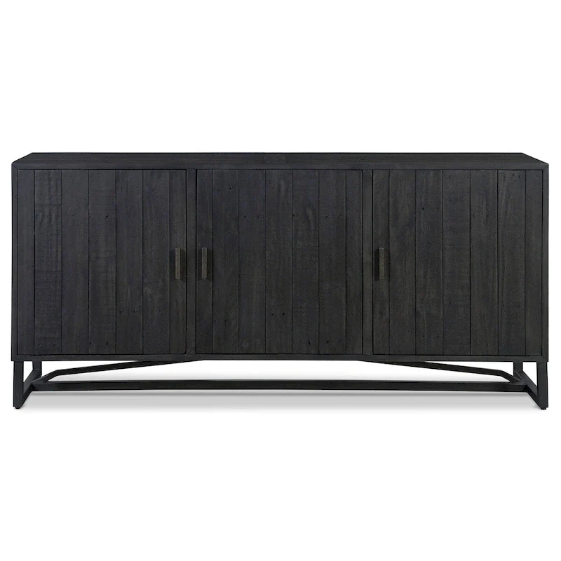 Reclaimed Pine Sideboard - Natural Wood - Metal Base - 68