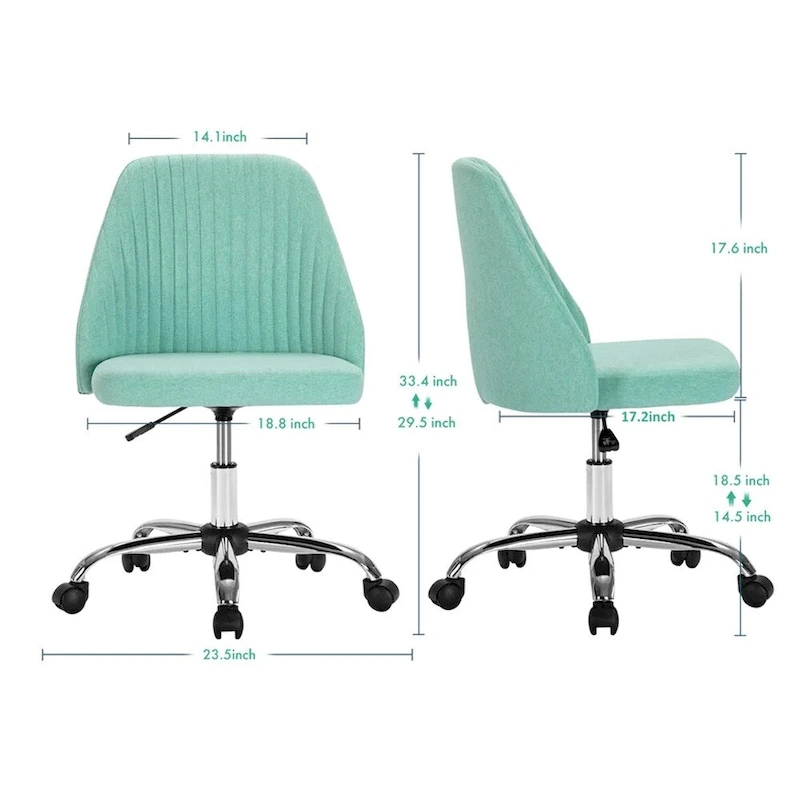 Modern Upholstered Home Office Chair Swivel Arm Desk Chair Task Chair