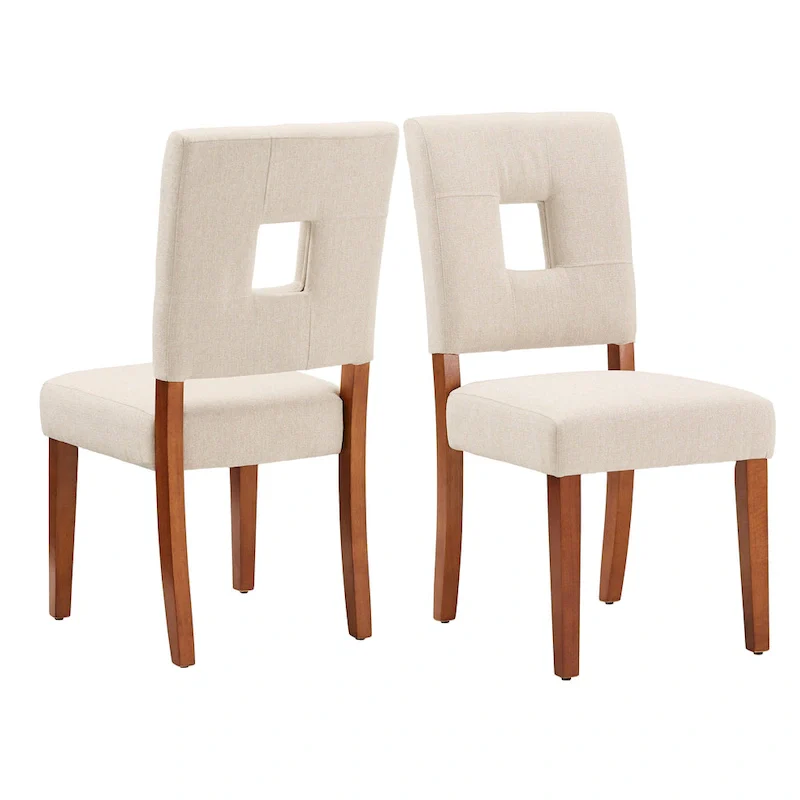 Calvados Upholstered Fabric Keyhole Dining Chairs (Set of 2) by