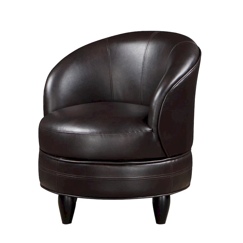 Faux Leather Swivel Lounge Chair