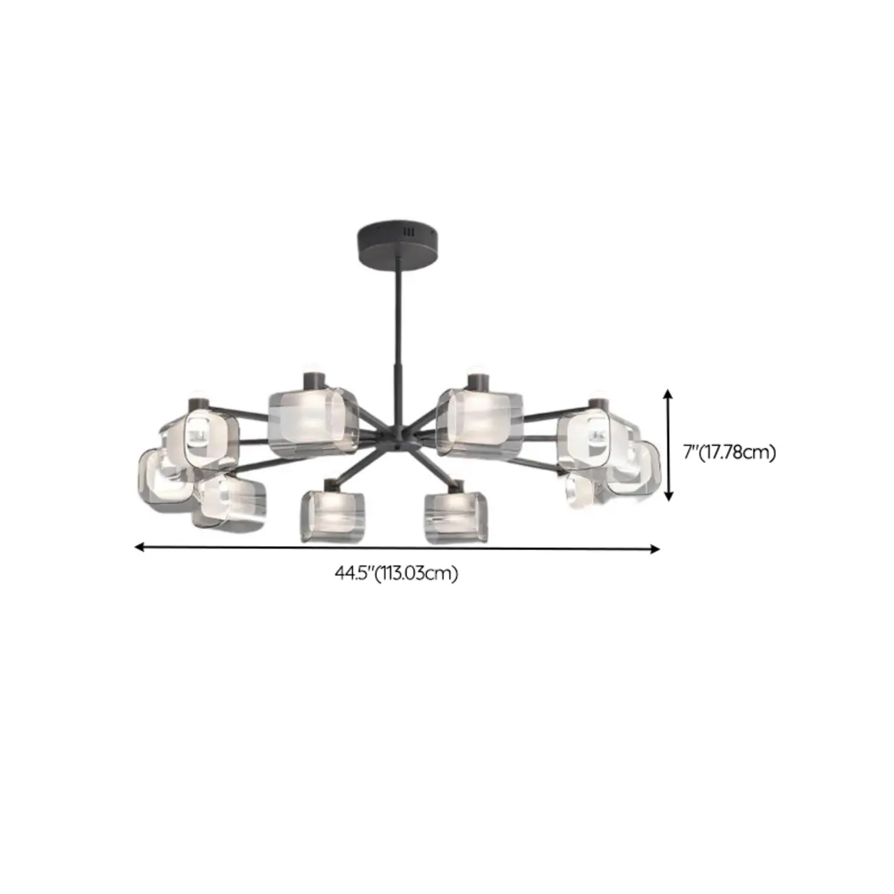 Modern 10-Light Circle Geometric Clear Glass Chandelier