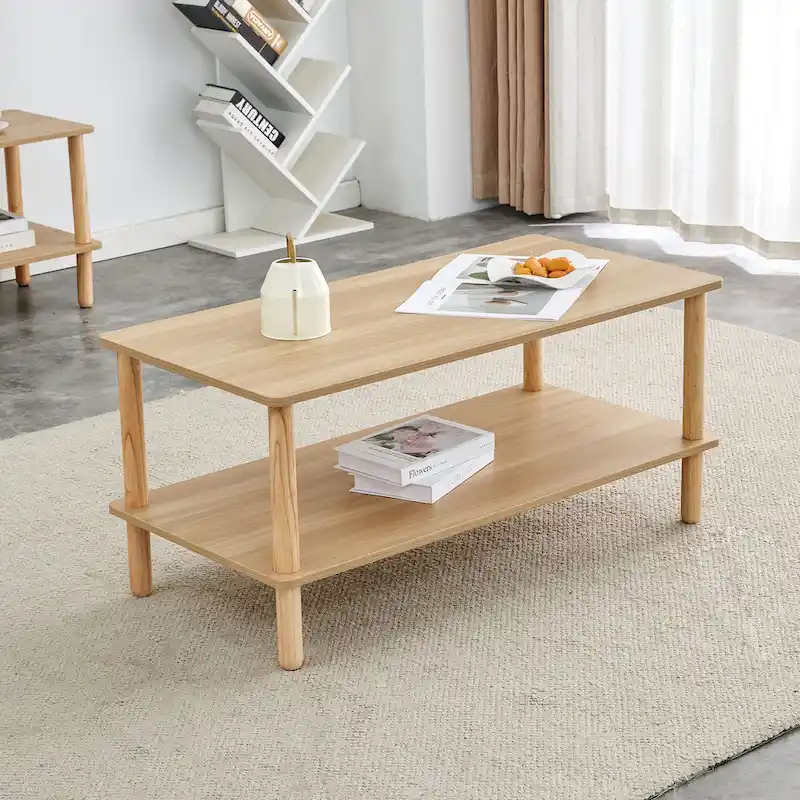 Living Room Rectangular 2-Tier Coffee Table
