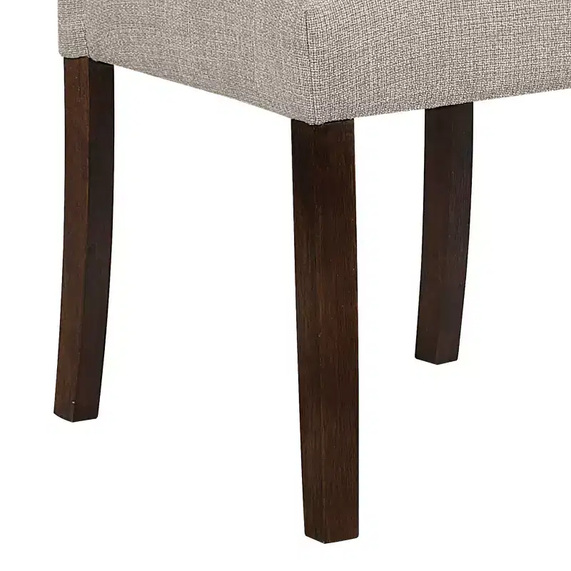 Gray / Taupe Modern Classic Armless Dining Chair, High Back, Set of 2