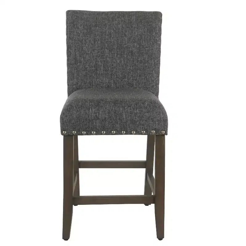 24 Upholstered Counter Height Barstool with Nailheads - HomePop