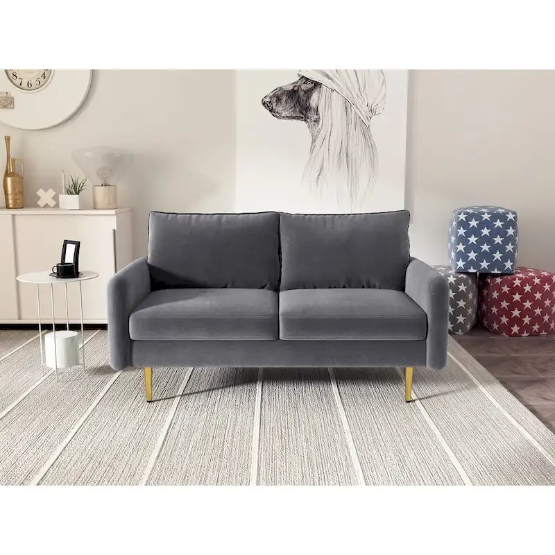 58 Velvet Square Arm Loveseat