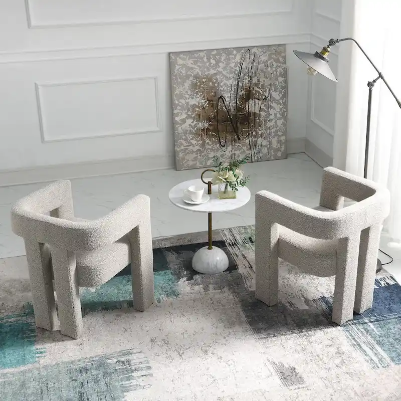 KINWELL 24 Wide Boucle Upholstered Armchair (Set of 2)