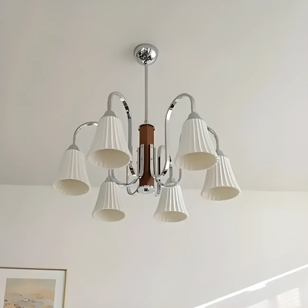 Modern Geometric Ceramic Multi-Light Chandelier