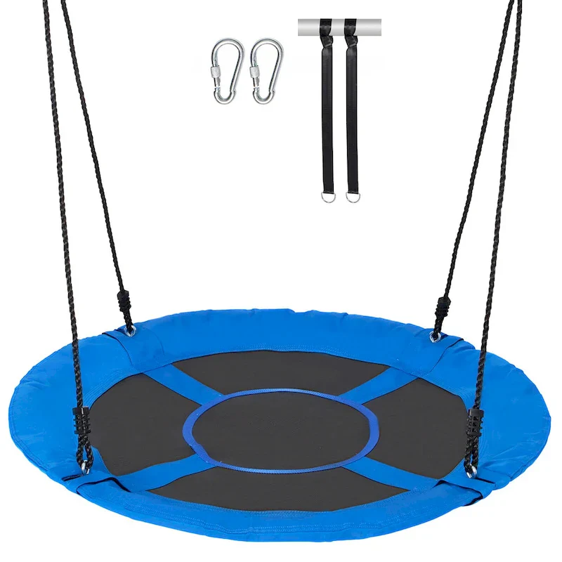 Tree Swing Hanging Straps and Adjustable Multi-Strand Ropes, Round Swing for Kids Outdoor