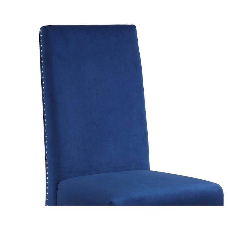 Best Quality Furniture Dining Chair includes Pleated Back, Nailhead-Trimmed, Chrome-Legged Chair (Set of 2)