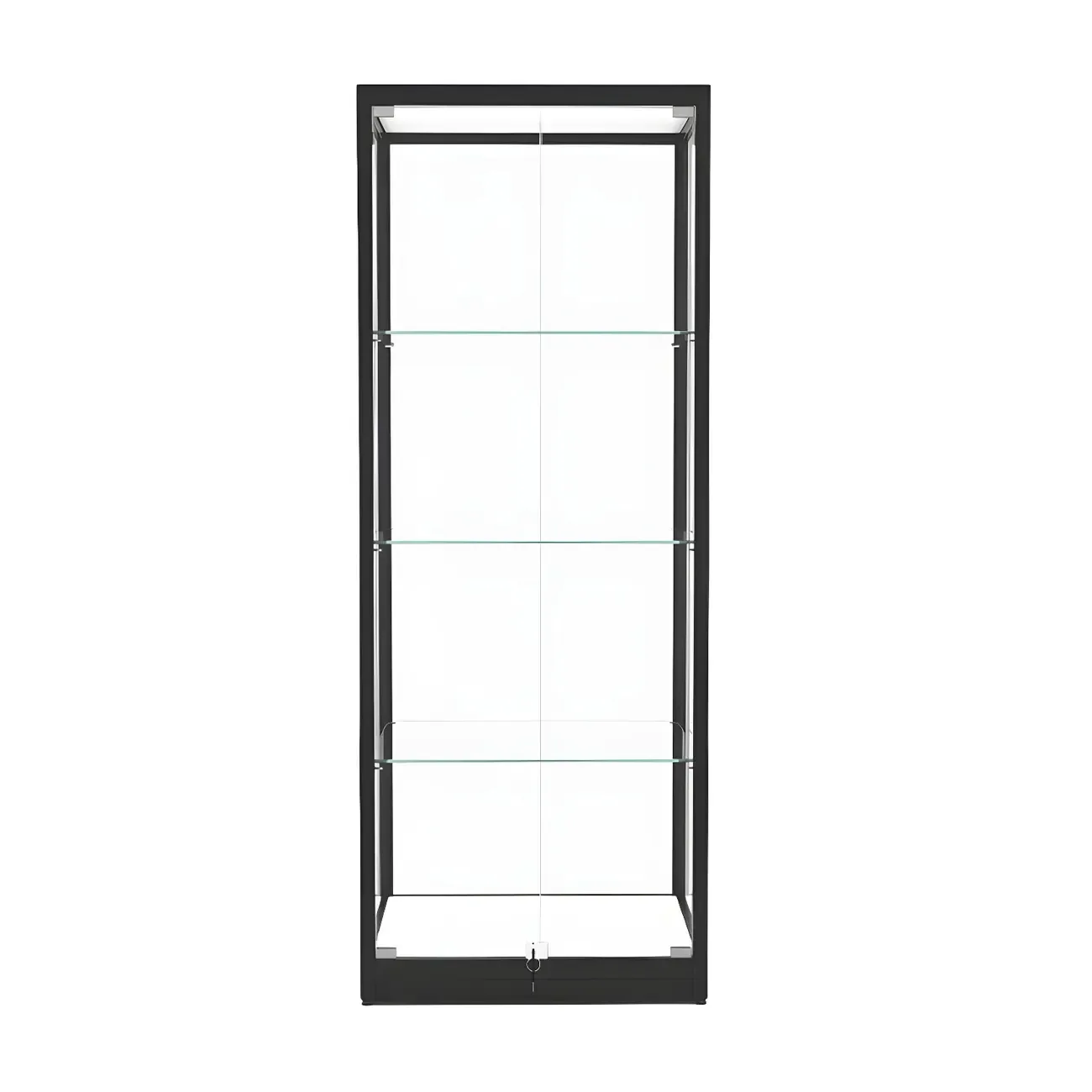 Modern Glass Black Curio Cabinet with Adjustable Shelves