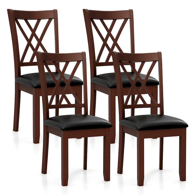 Set of 4 Dining Chair Kitchen Chair with Backrest Padded Seat