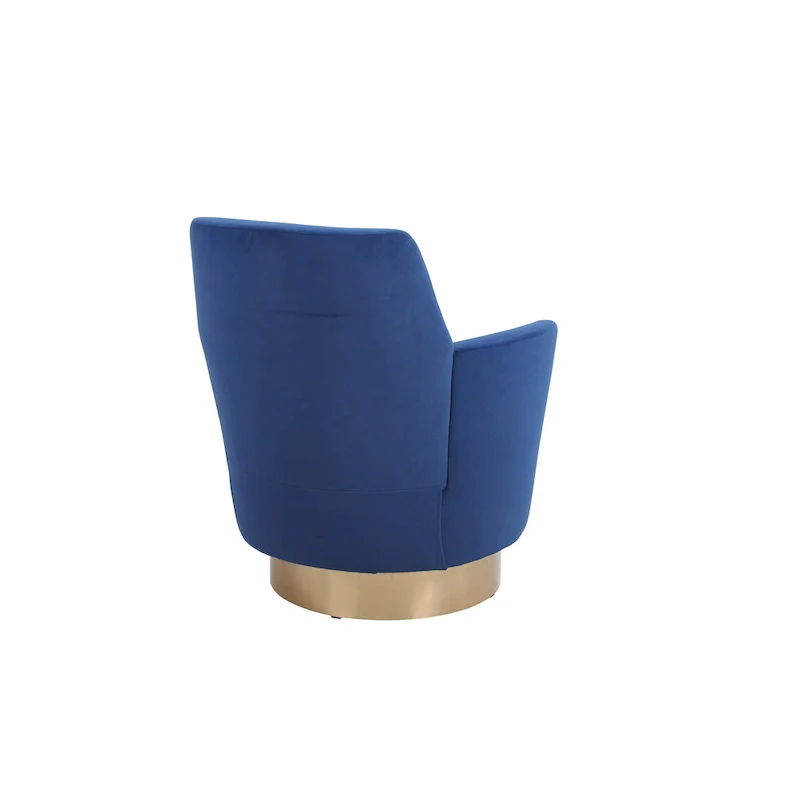 Velvet Soft Fabric Swivel Barrel Chair - 28.3 x 29.3 x 32.7