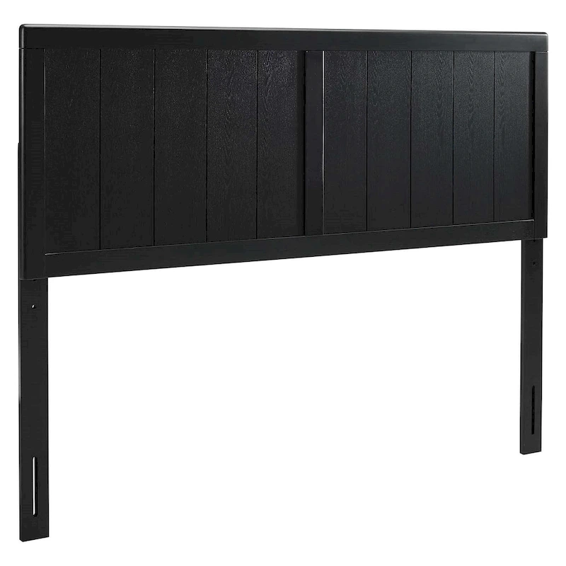 Widman Country Style King Size Black Wooden Headboard