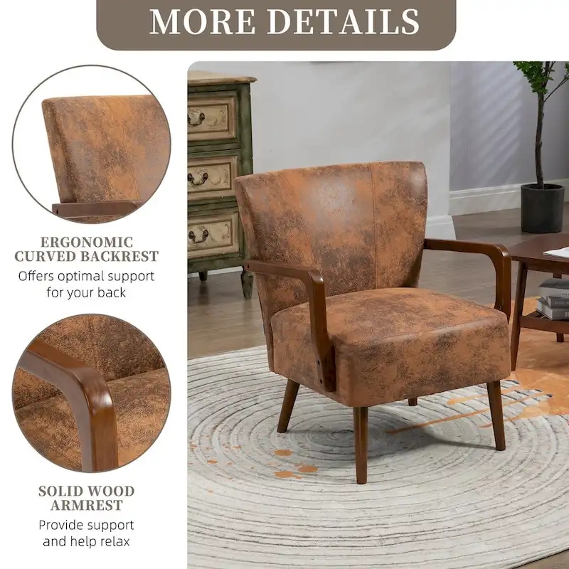 Modern chairs in the living room, wooden frame armchairs