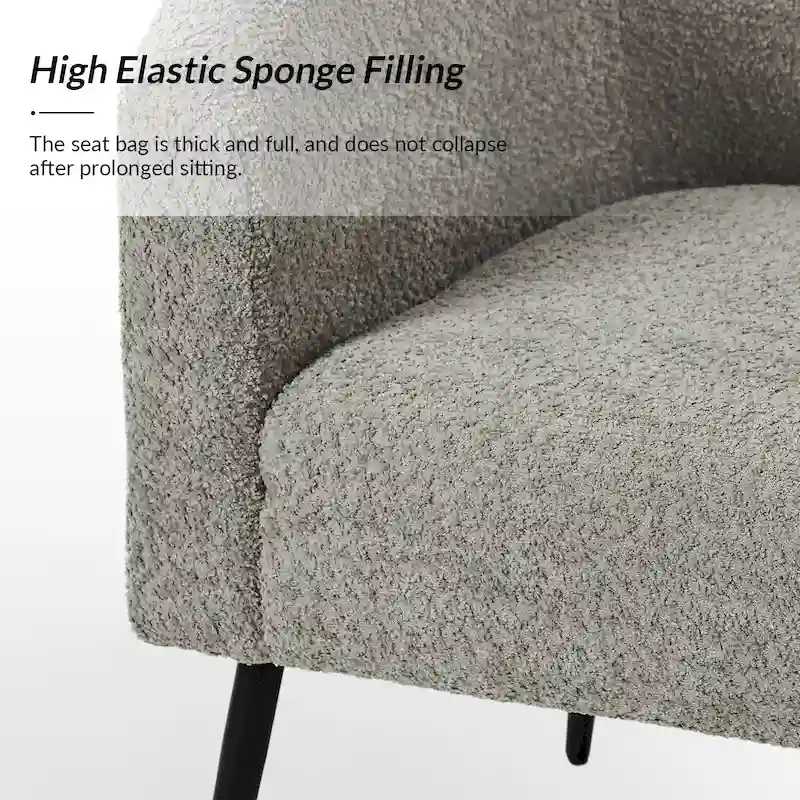 Hal Modern Boucle Armchair with Metal Legs by HULALA HOME