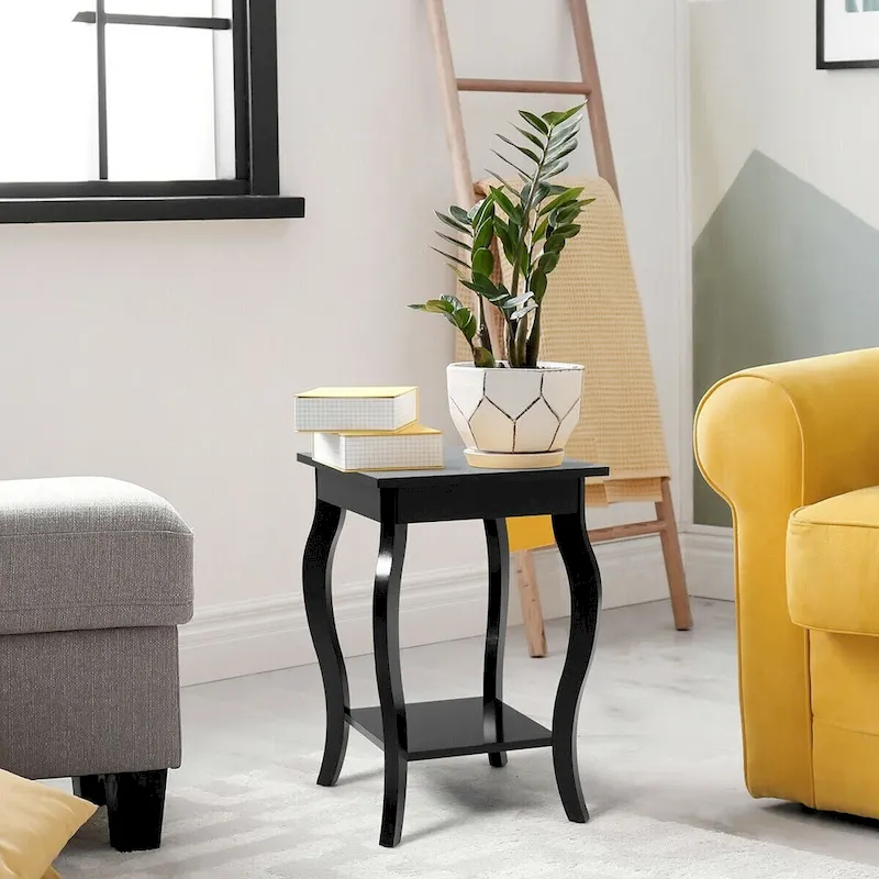 Compact Side Table with Display Shelf