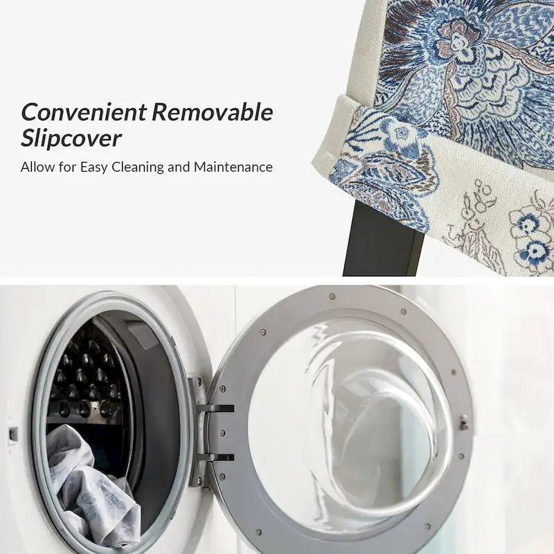 Alethea Upholstered Slipcover Arm Dining Chair with Soild Wood Legs by HULALA HOME