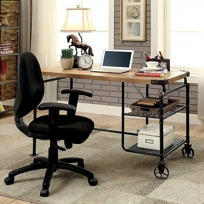 Wini Industrial Black 47-inch Metal Computer Desk by Furniture of America