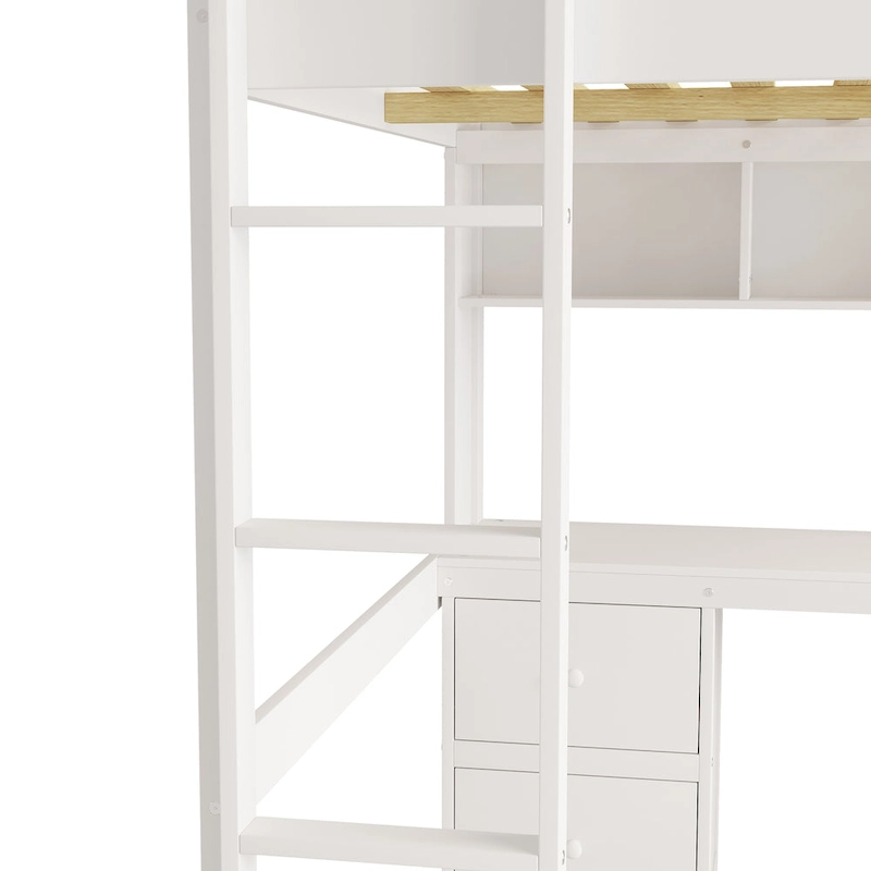 Loft Bed with Desk, Cabinets