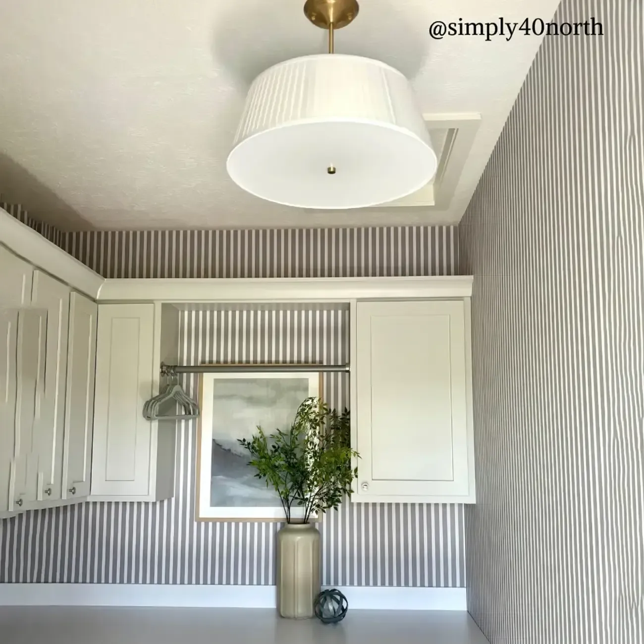 Minimalist Colonial White Drum Gold Semi Flush Ceiling Light