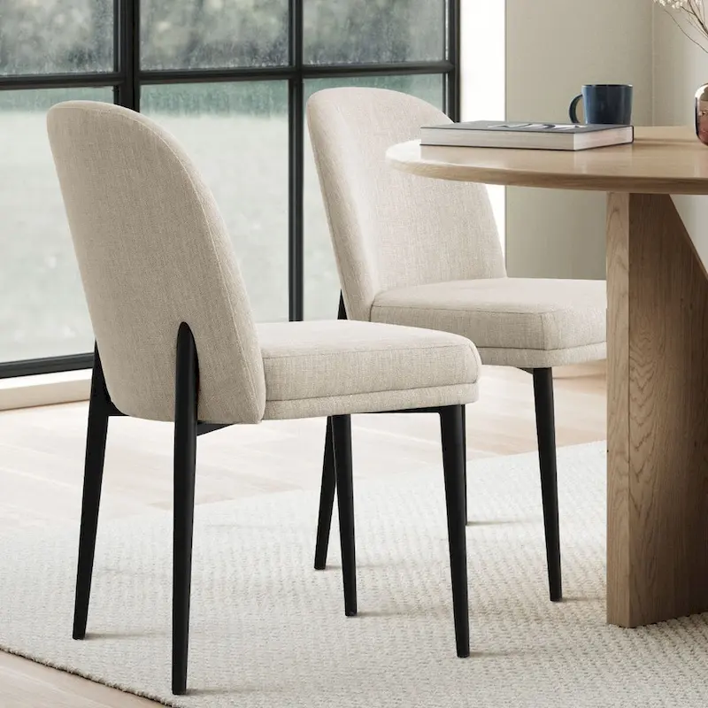 Linen Upholstered Dining Chair(Set of 2)